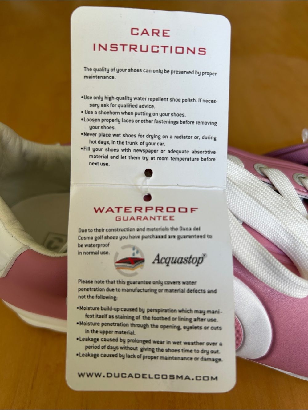 Duca Del Cosma Queenscup Waterproof Golf Shoes Women’s Sz 9.5 NWT Pink & White - Picture 12 of 12
